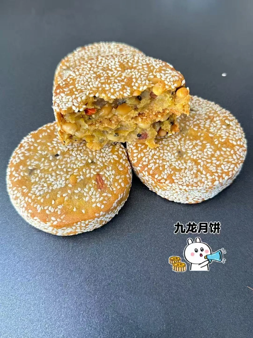 九龙面包屋 芝麻老月饼 老式传统糕点营养休闲解馋小零食