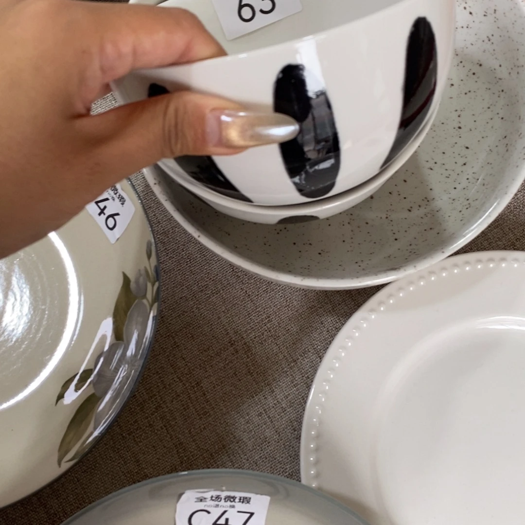 瓷63编码米饭碗*2只微瑕