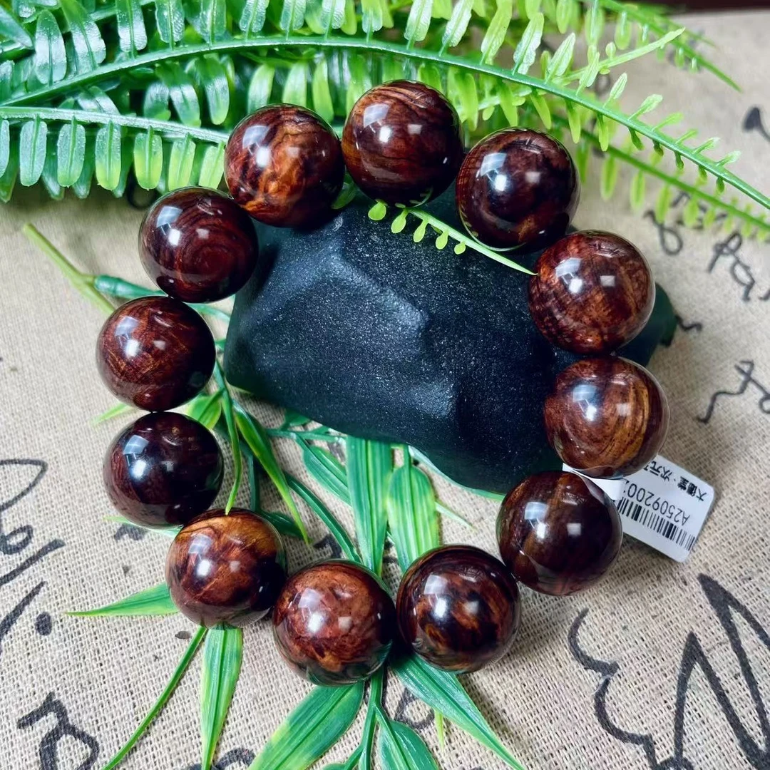 [大德堂]海南黄花梨老料2.0褶皱瘤疤妖纹单圈手串