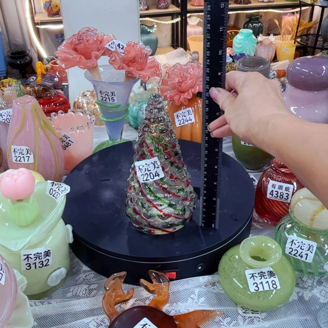 2204 家悦琉璃花瓶摆件不完美