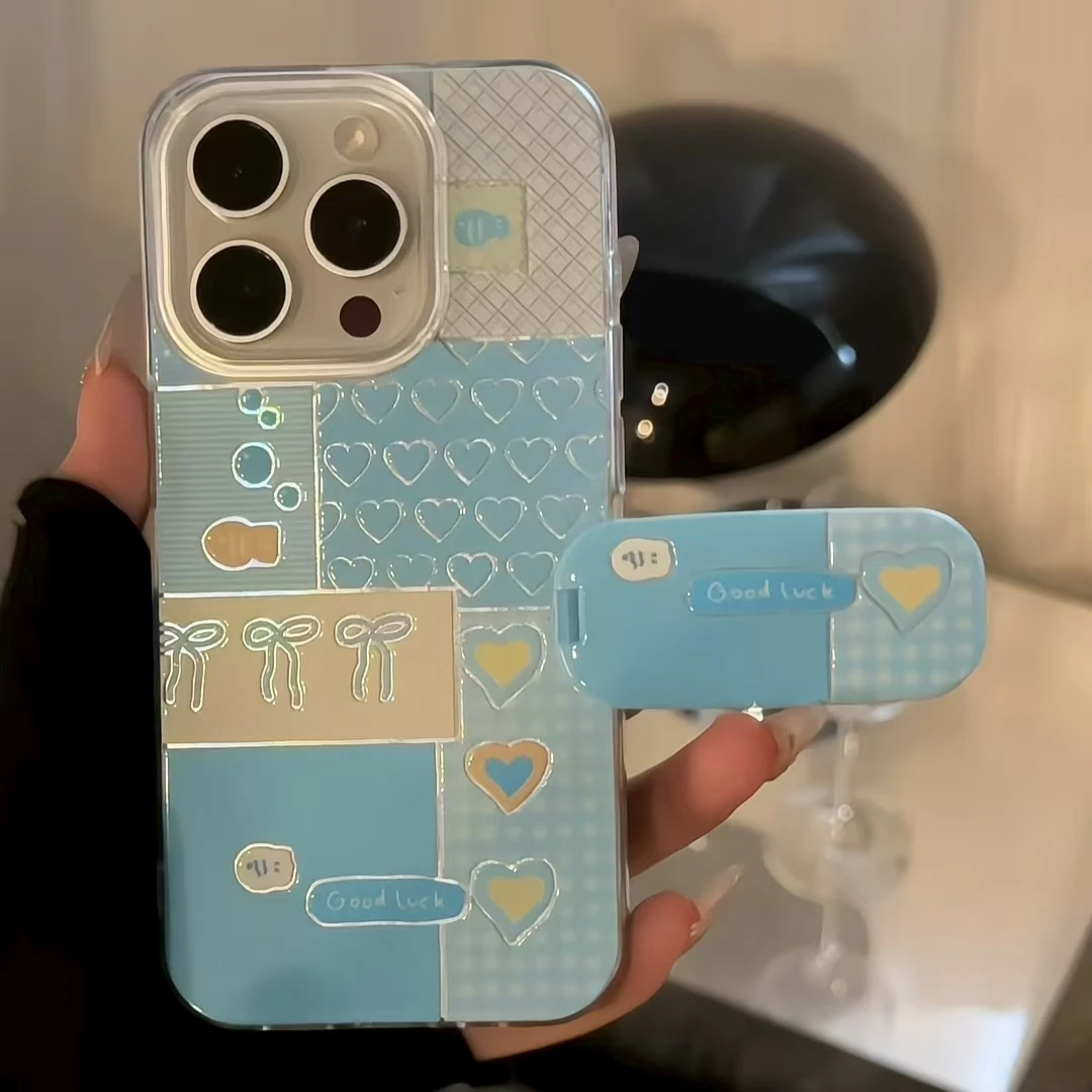 羽纱IMD适用苹果/华为/小米/oppo/vivo创意蓝粉小鱼ins防护手机壳