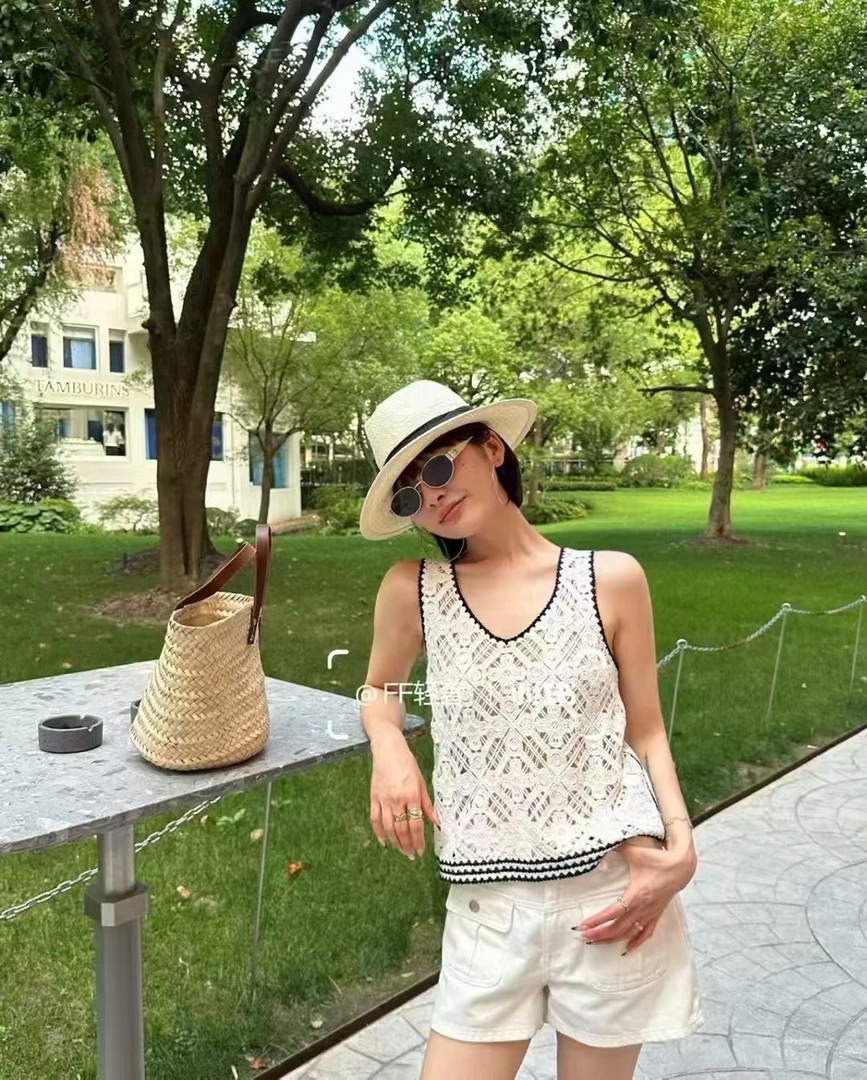 【卡诗米羊绒】GDX617秋冬圆领法式无袖背心休闲女士山羊绒100%