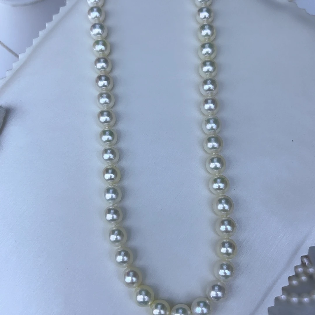 海水珍珠银S925镶嵌颈饰8-8.5