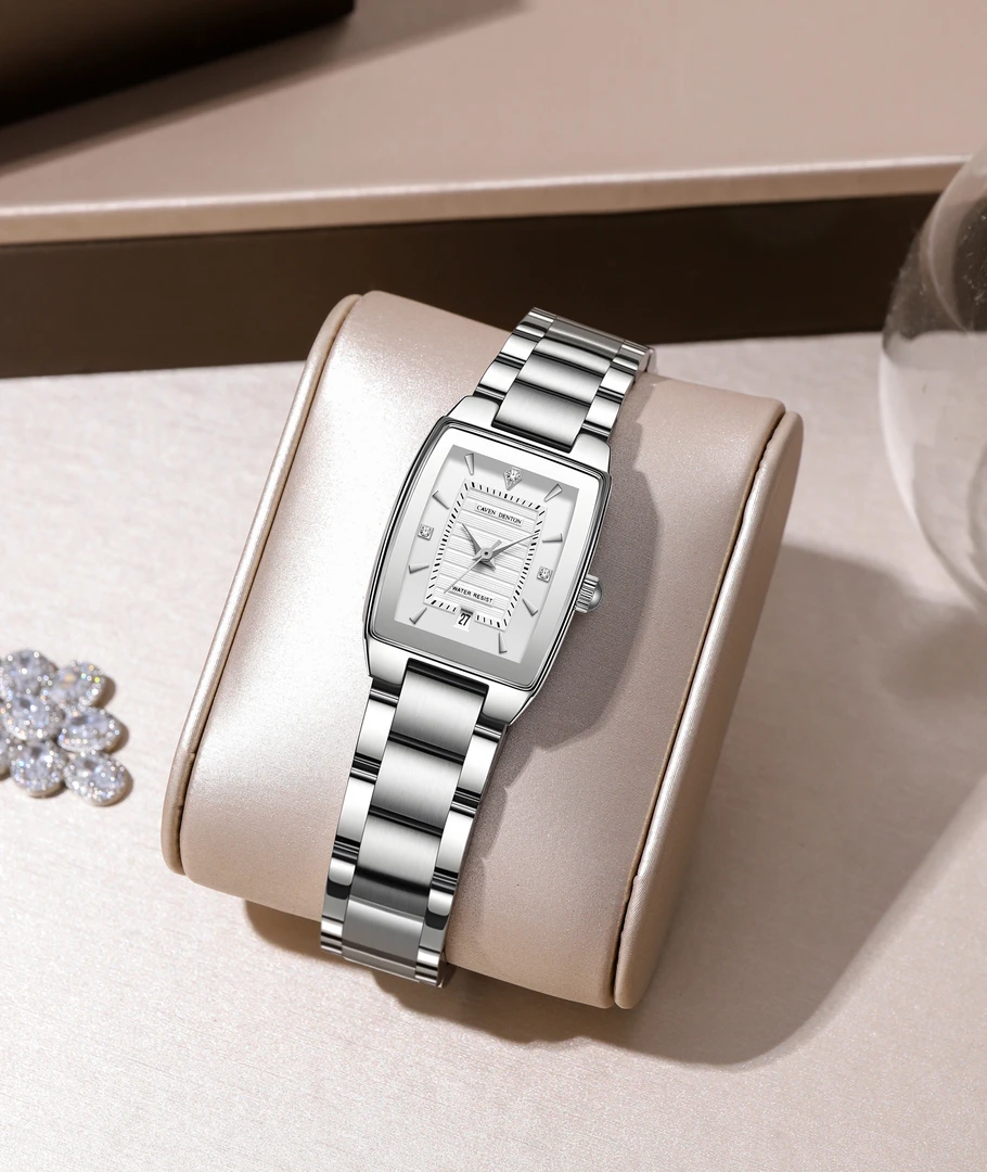 女士石英表防水镶钻小方表