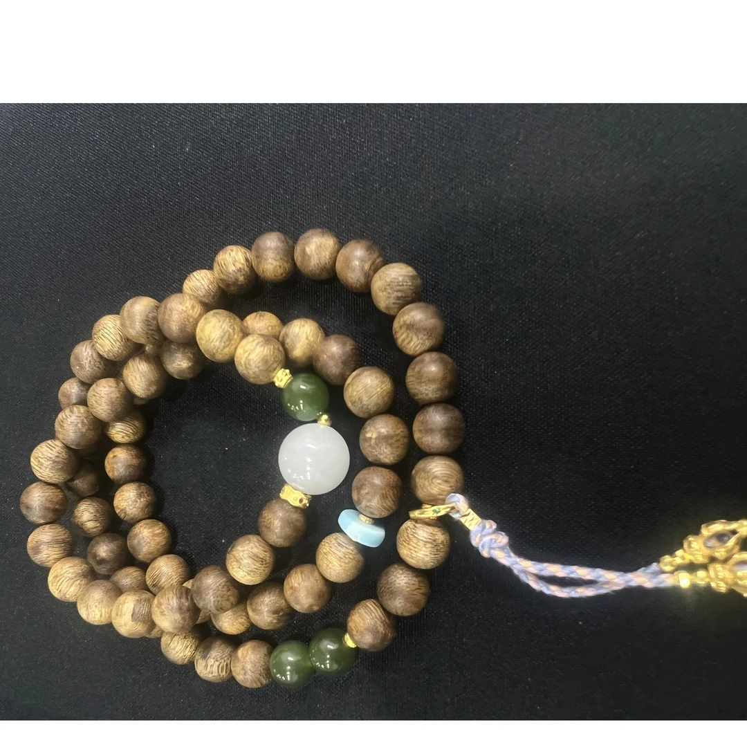 沉香【暹罗珠宝】蛇皮纹楠沉香三圈手串 XL506018