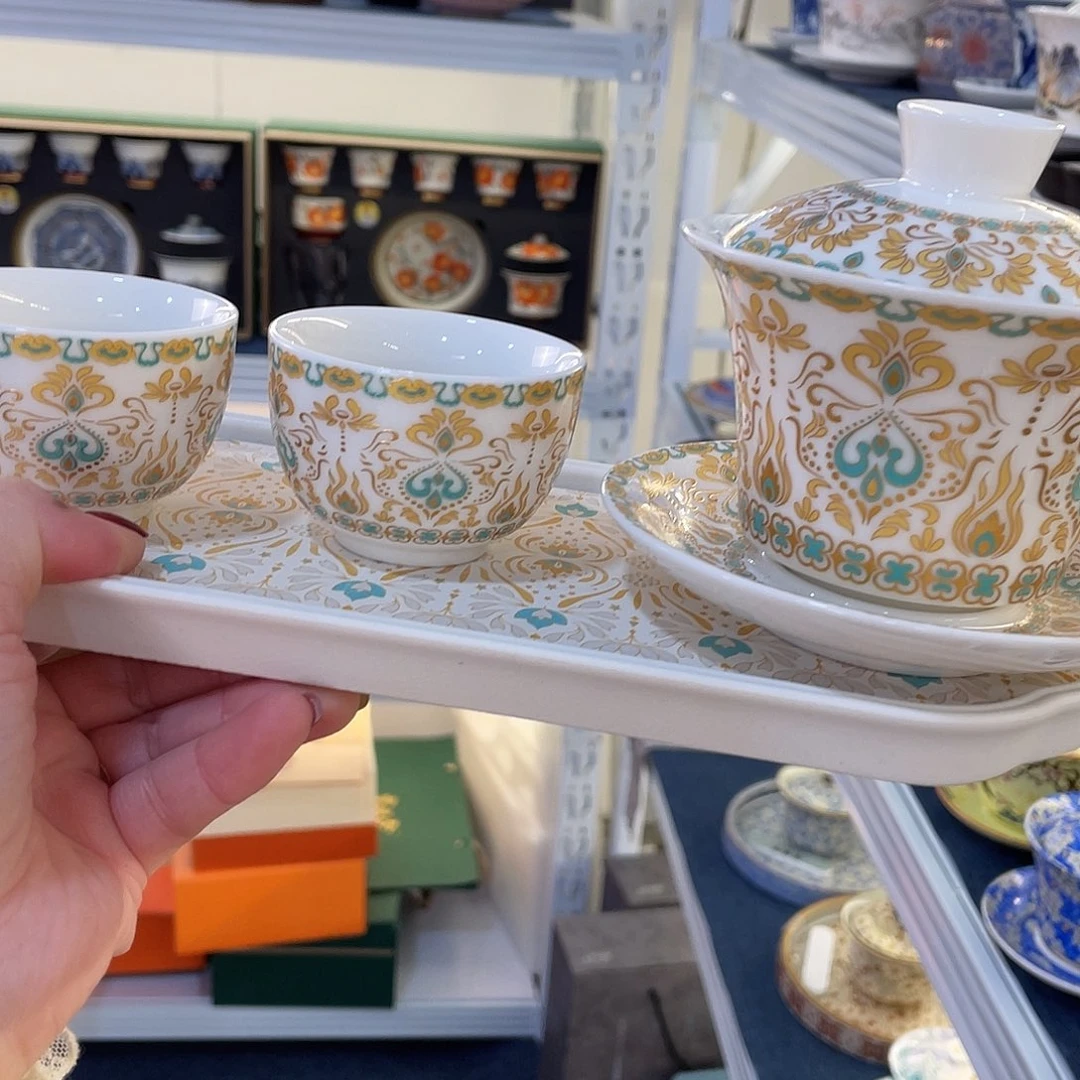 陶景德陶瓷盖碗茶具