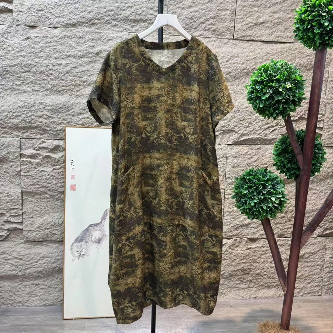 10365新款夏季优雅减龄宽松显瘦连衣裙QZ