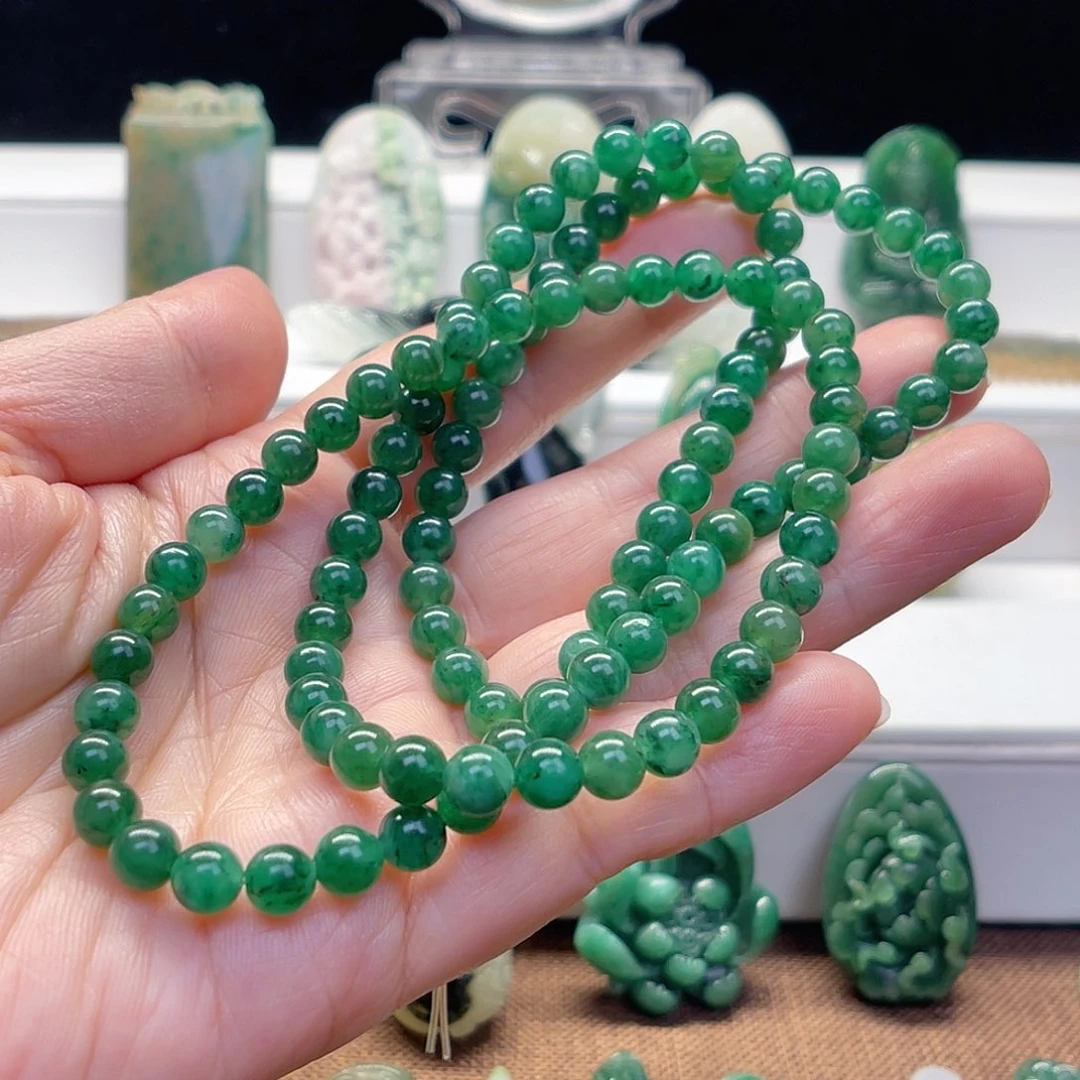 ️***️独山玉未镶嵌颈饰按客户要求重新编绳