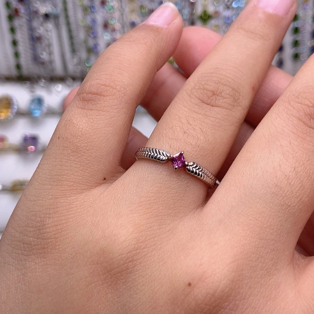 石榴石戒指银S925镶嵌