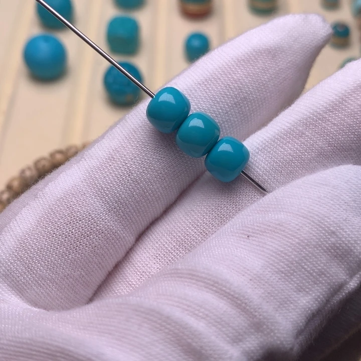 绿松石未镶嵌绿松石三连7.5