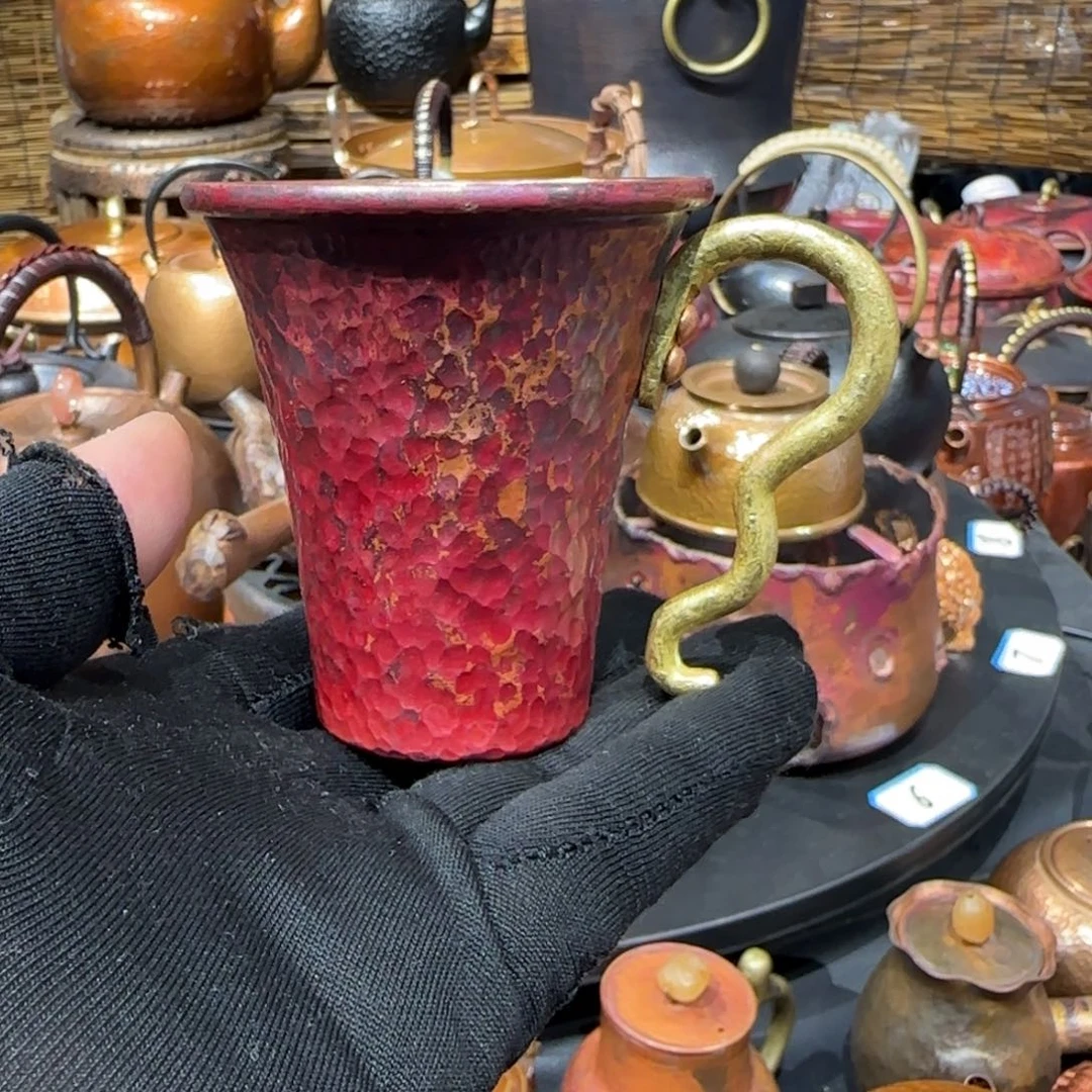 紫铜手工制作约100毫升容量小茶杯