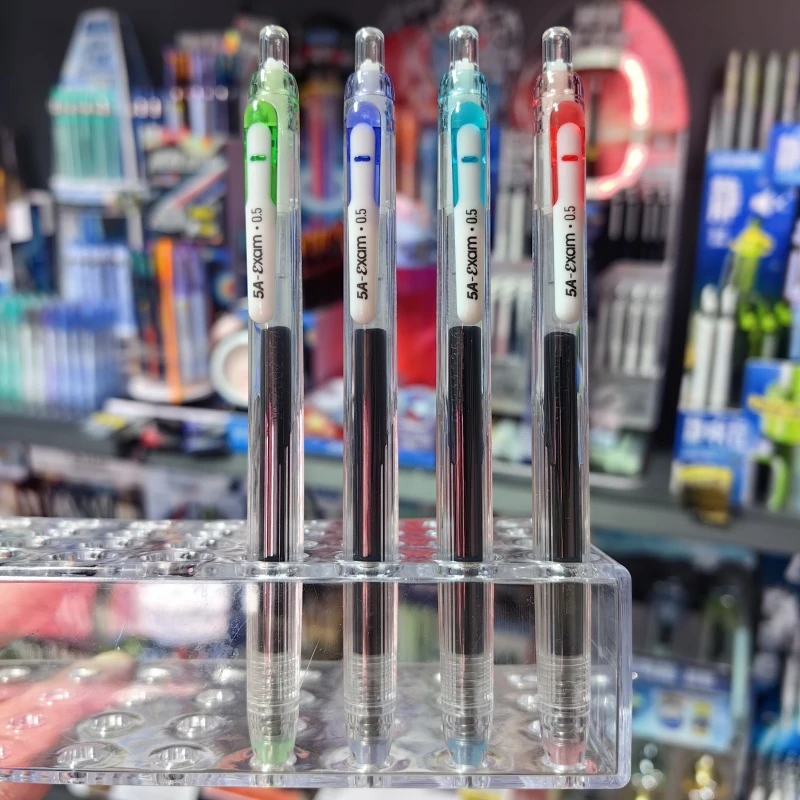 点石备考专用按动5AS考试笔4支-黑色中性笔