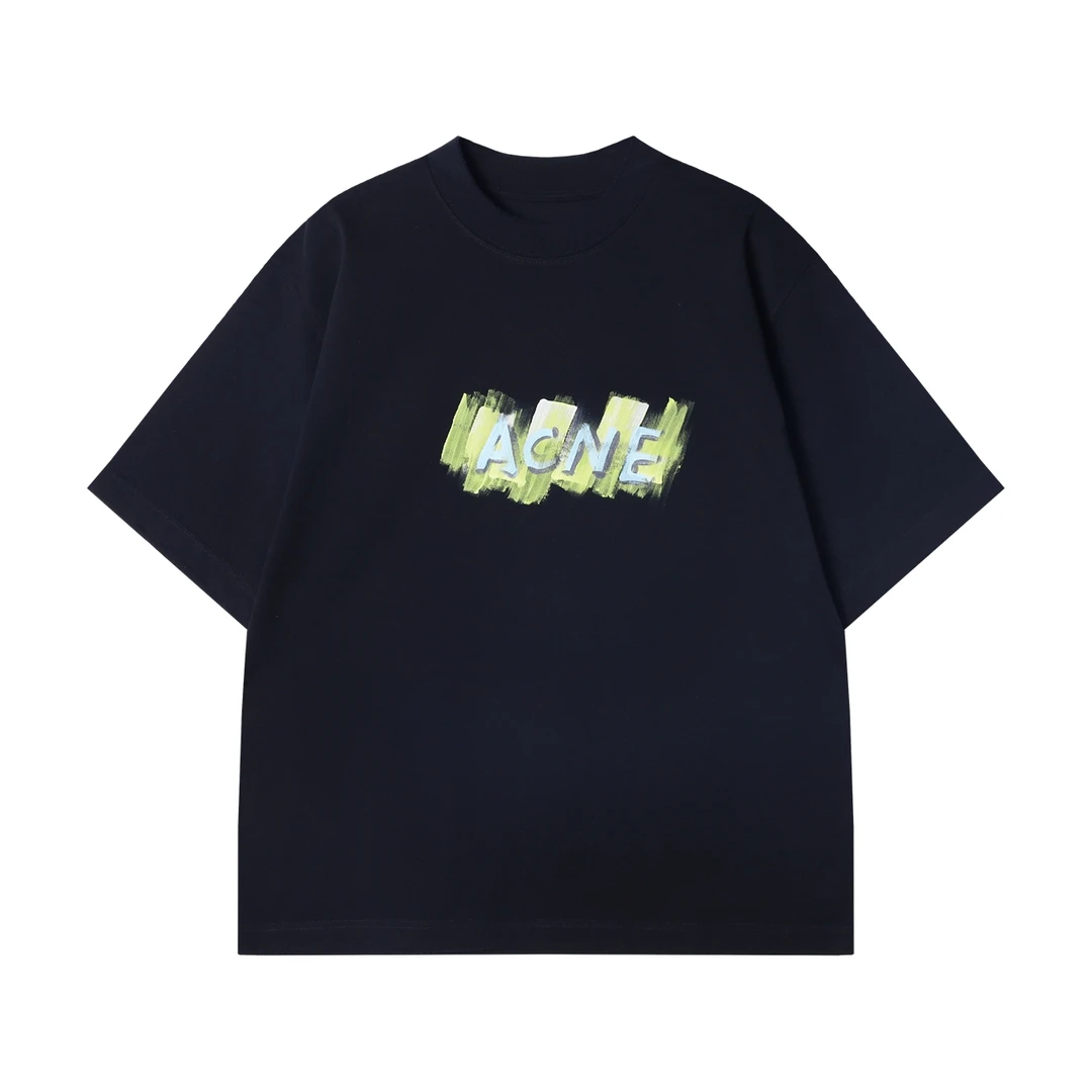 夏季高级感新款美式手绘卡通涂鸦字母短袖T恤复古百搭宽松圆领