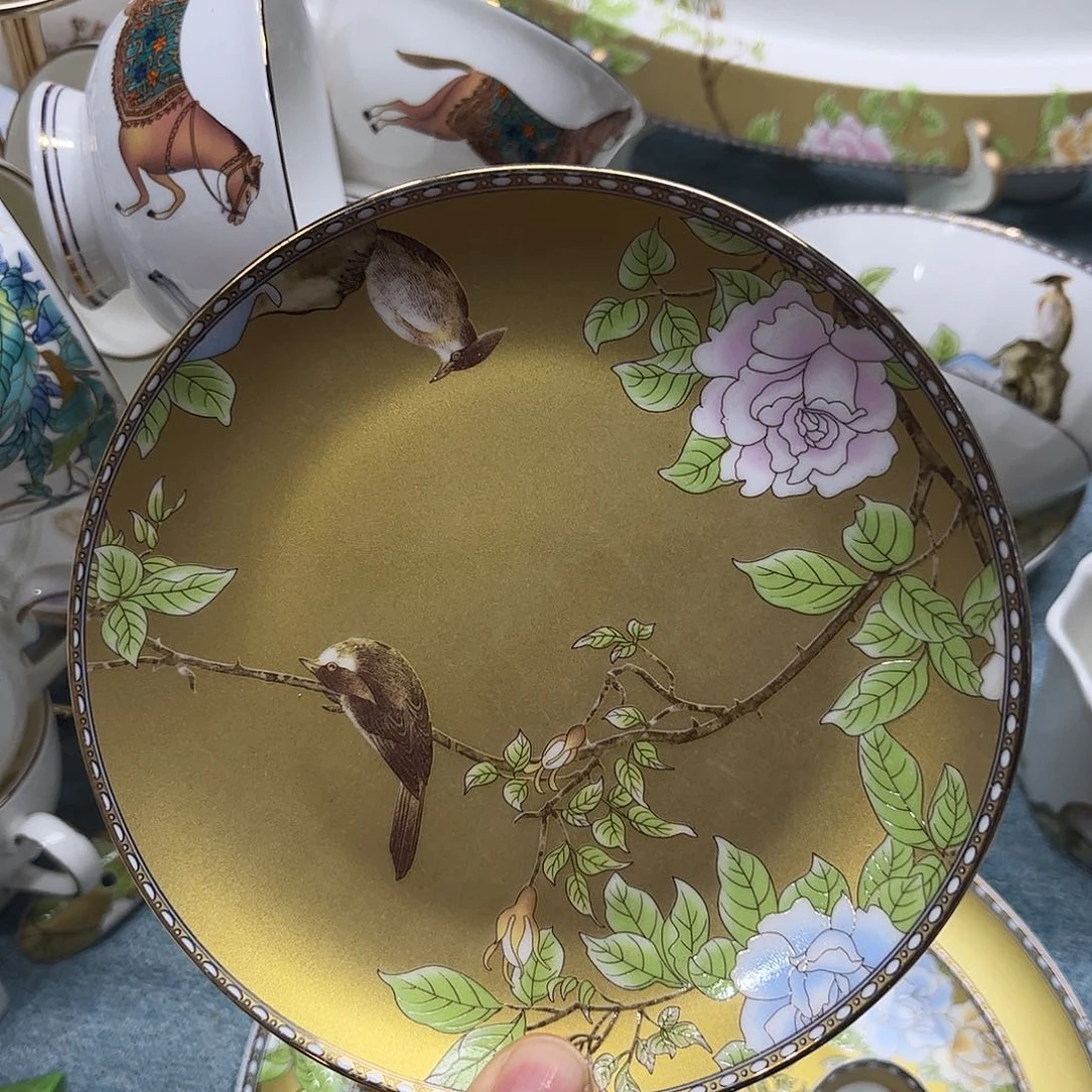 瓷片琴瑟六寸碟六个微瑕