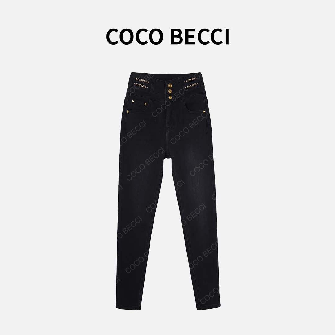 丫头baby【金扣子】COCO BECCI显瘦小脚牛仔裤YT24YA620004
