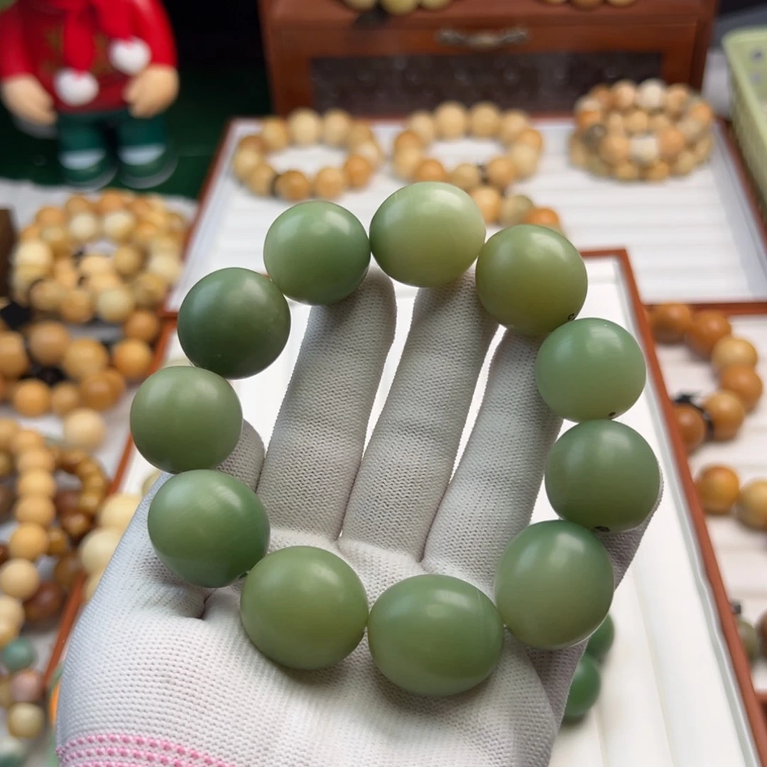 菩提根/象牙果手串挑**约卡23鹅蛋干磨大瑕疵