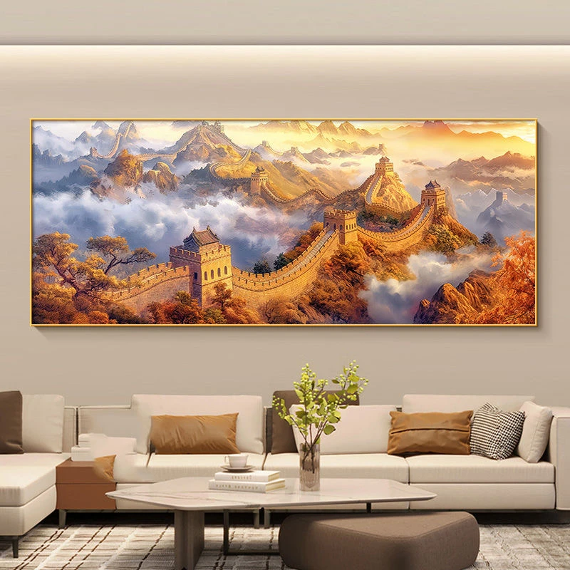 万里长城挂画客厅背有靠山办公室挂画沙发高级感装饰挂画装饰画