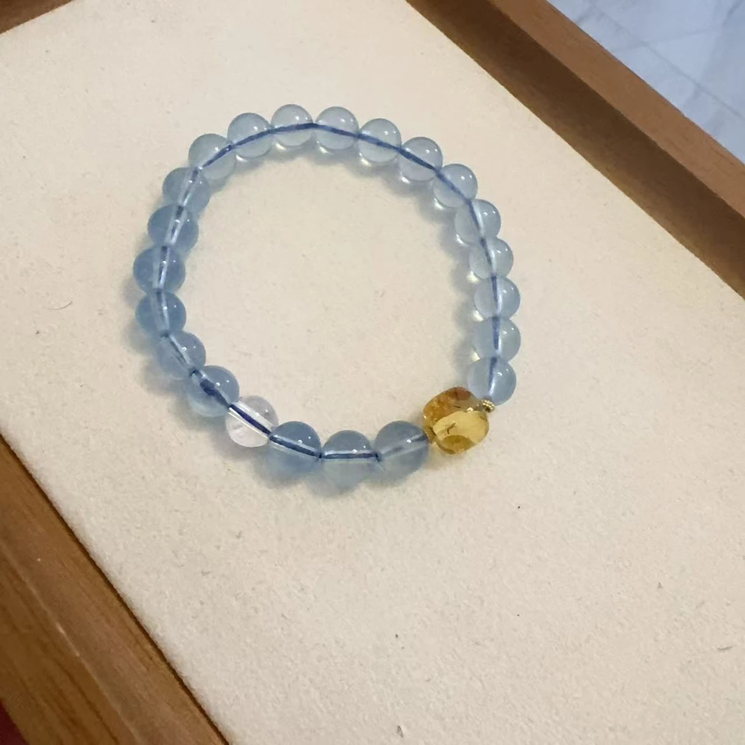 925银手链 S925银海宝宝手串「约卡7.5m海7.5m白9m花」