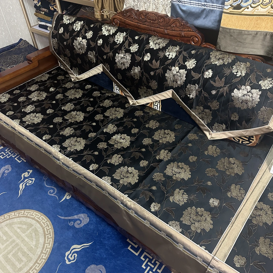 高档西藏式床垫加厚可机洗床垫立体提花高级感防滑靠背巾光泽感