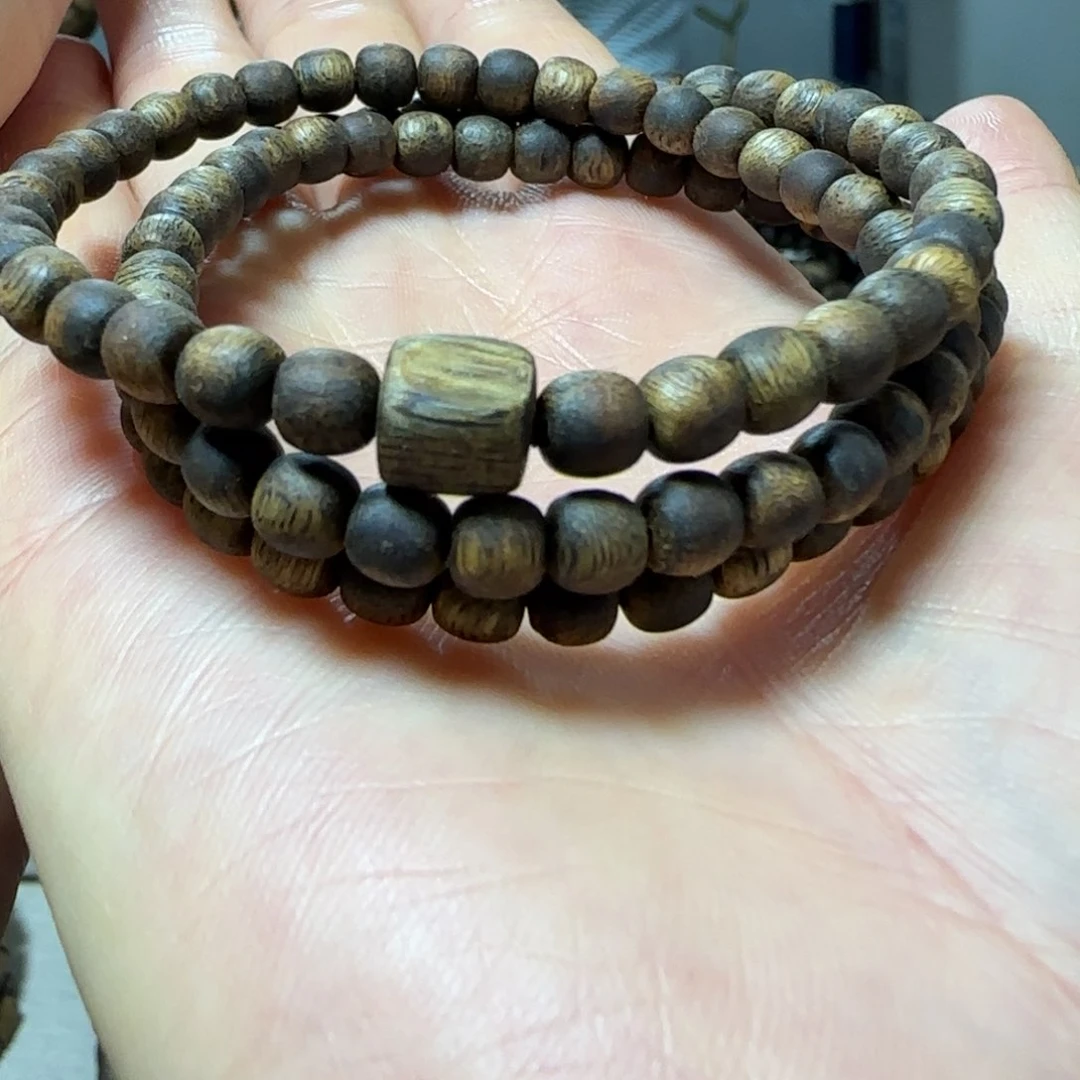 手串沉香绿奇楠沉香鼓珠多圈定制款05手串