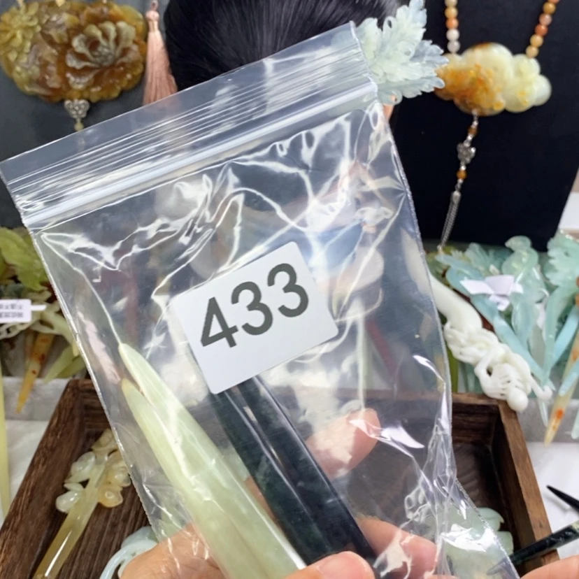 【闪购商品】岫玉发饰合金禾*柳