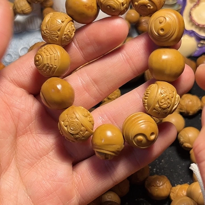 橄榄核手串/手链四象八卦反油