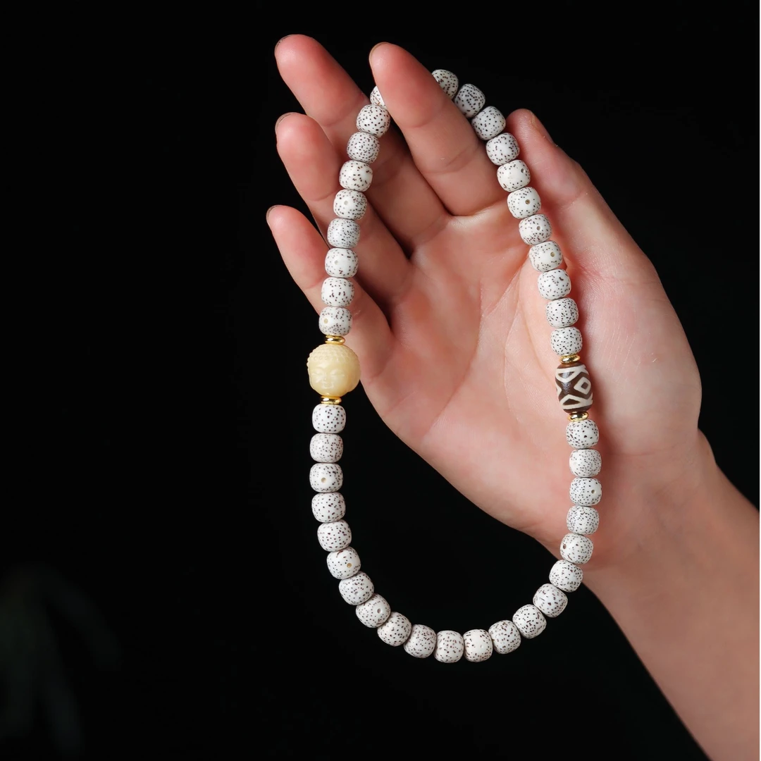 海南原生态星月菩提双圈手串手持念珠9X8mm时尚百搭女款手串文玩