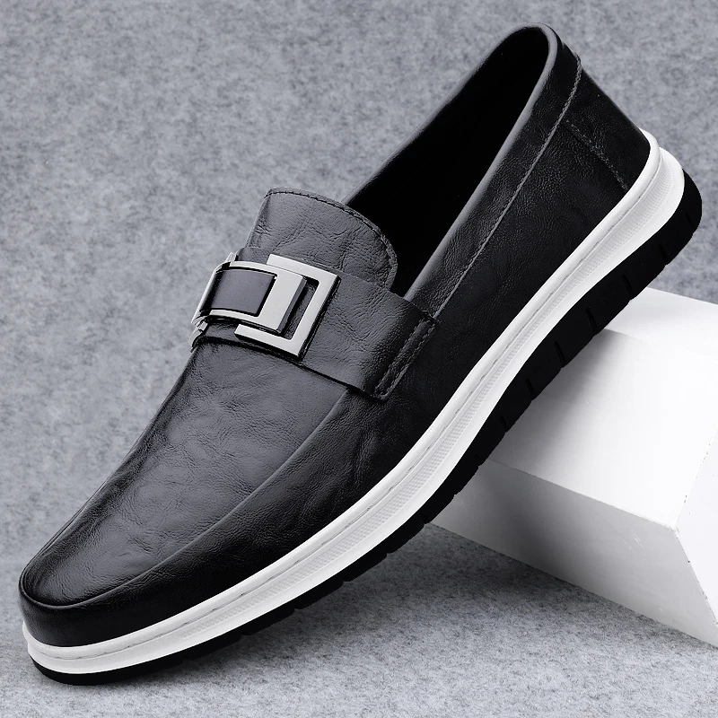 豆豆鞋男新款潮流百搭英伦商务男鞋软皮软底一脚蹬春季透气驾车鞋