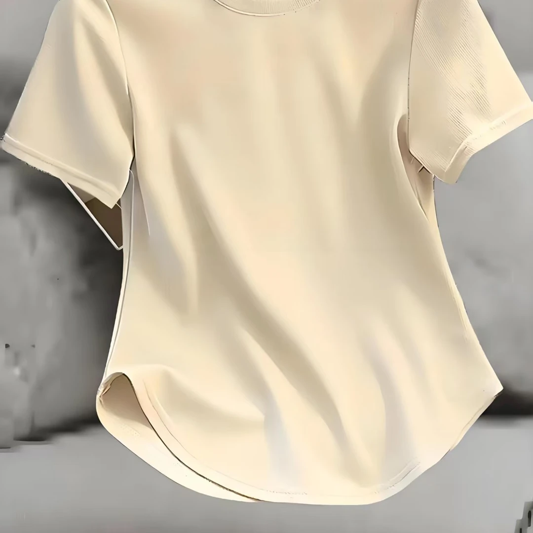 圆领通勤短袖泰式芭比风纯棉T恤翻领显瘦打底衫休闲