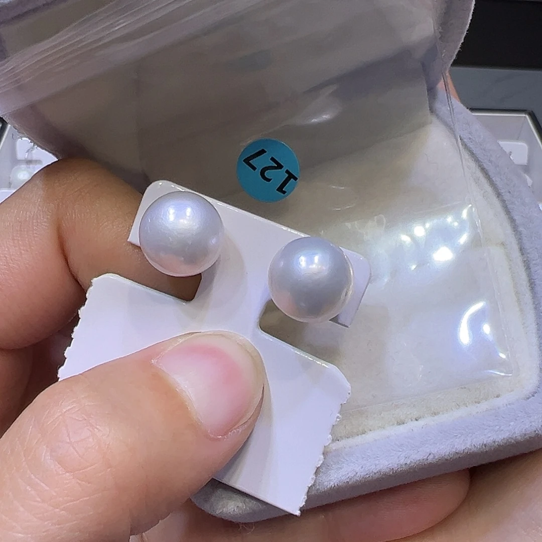 银S925镶嵌淡水珍珠耳饰