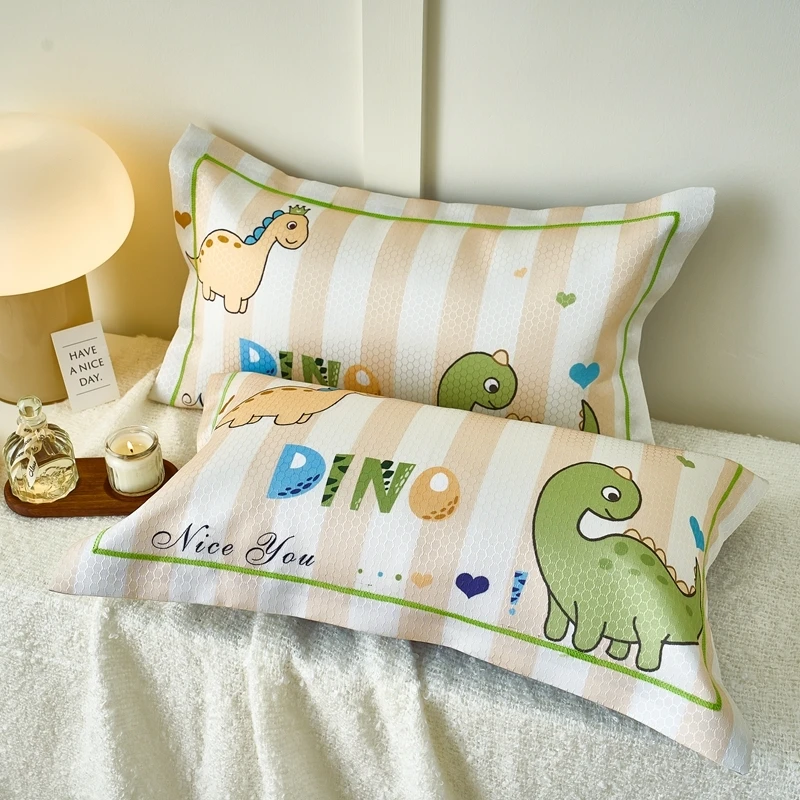 夏季儿童冰丝枕套30x50凉爽卡通可爱学生40x60枕头套夏天单人枕用