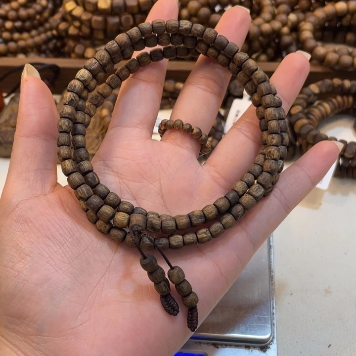 沉香沉香碎屑卡5多圈桶珠11克+