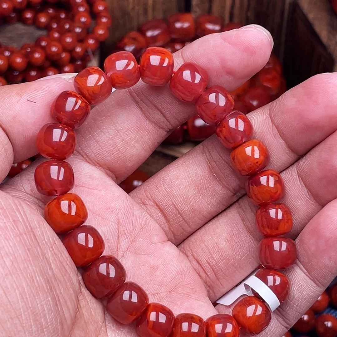 南红玛瑙未镶嵌手链南红瓦西卡10老型原矿