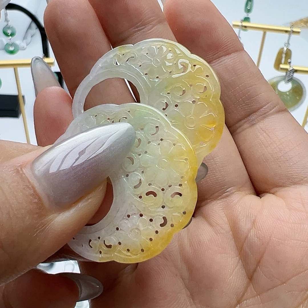 未镶嵌翡翠耳饰天然缅甸A货翡翠
