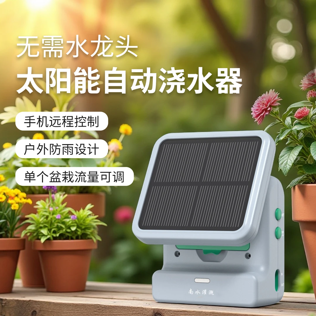 太阳能自动定时浇水器wifi远程花盆滴灌系统外出盆景绿植浇花神器