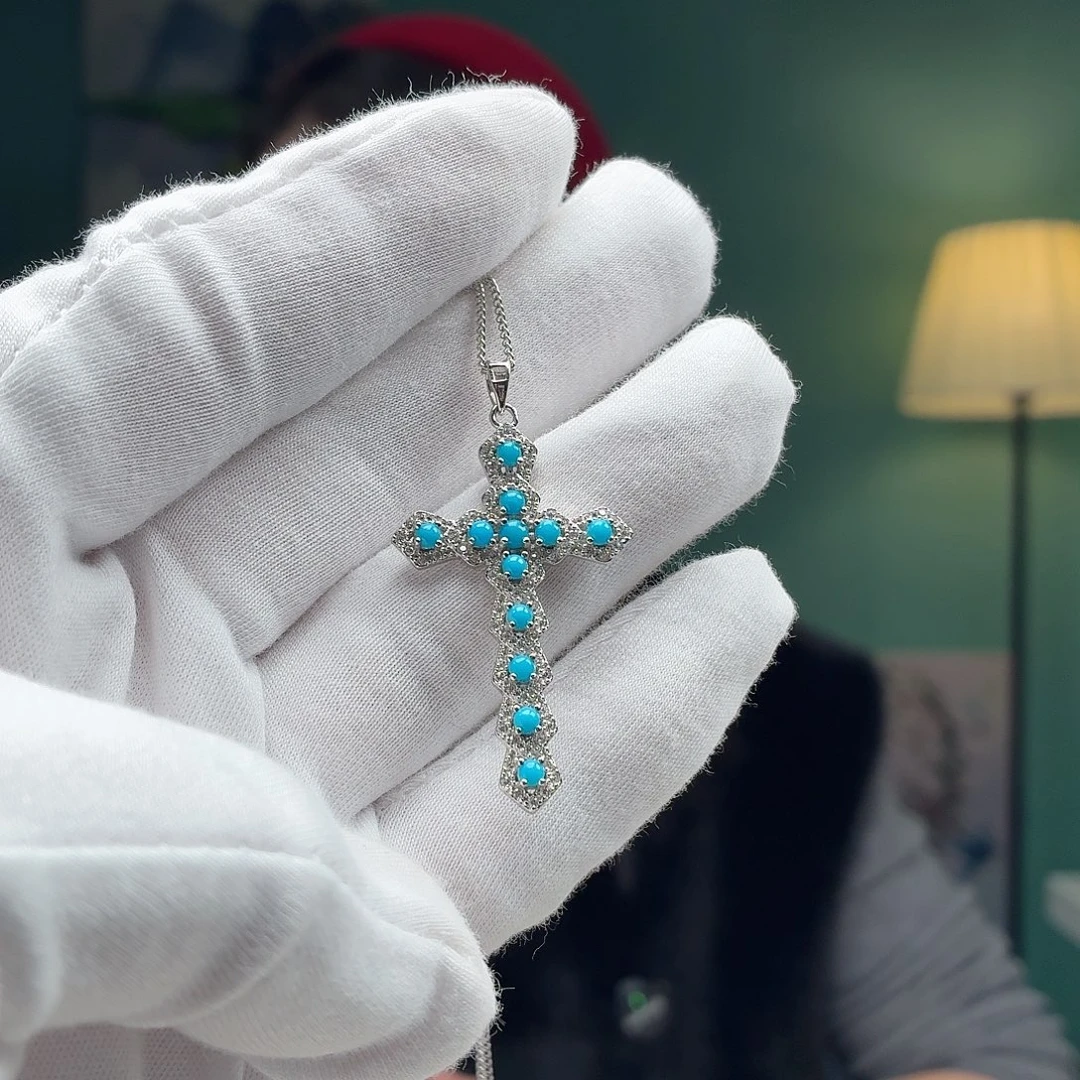 绿松石银S925镶嵌珠宝奇石