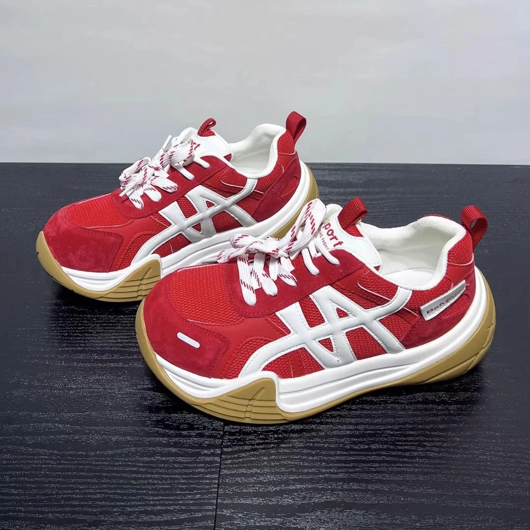 欧洲站超火爆款老爹鞋女厚底不累脚2025新款秋季百搭运动休闲女鞋