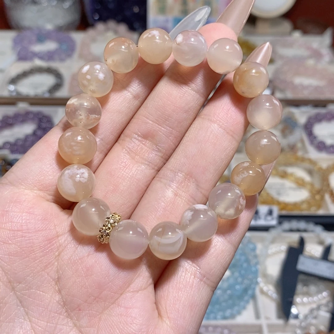 水晶未镶嵌手链樱花玛瑙