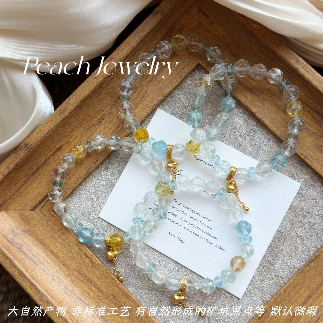 托帕石刻面手链 H775 多样性发一颜色微差