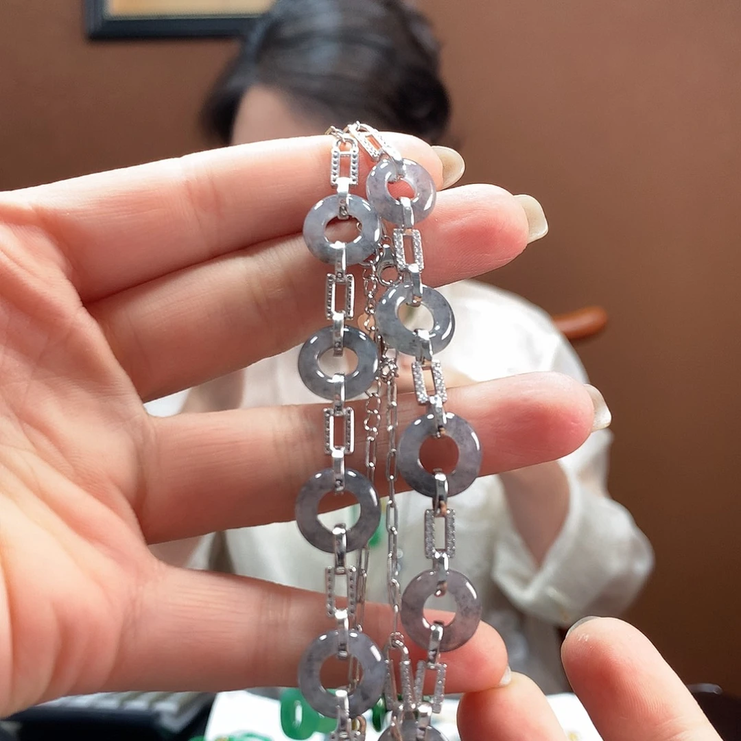 银S925镶嵌手链翡翠手链多样性发1个