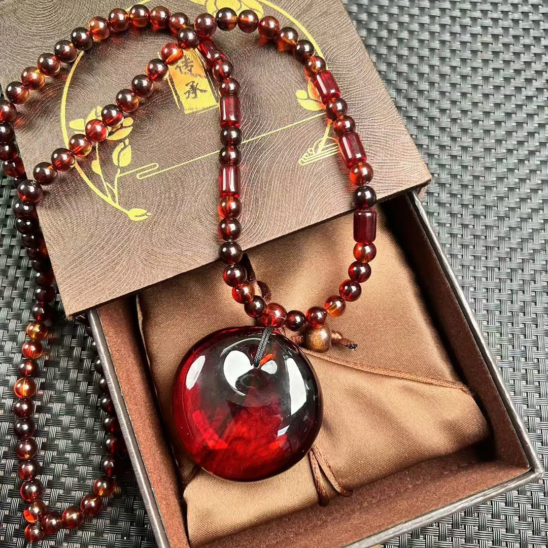 【正品补贴】血药珀满血紫杉醇精美收藏级平安扣吊坠-配绳