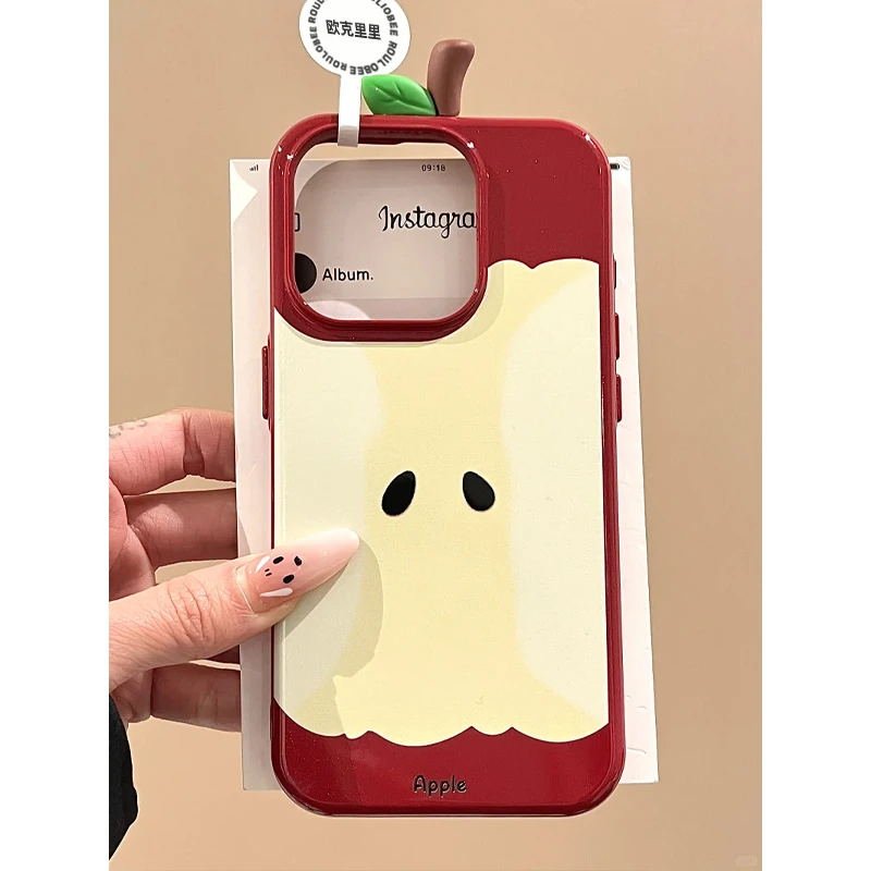 BANCA创意一颗红苹果核适用iPhone16手机壳苹果15/14promax新款13