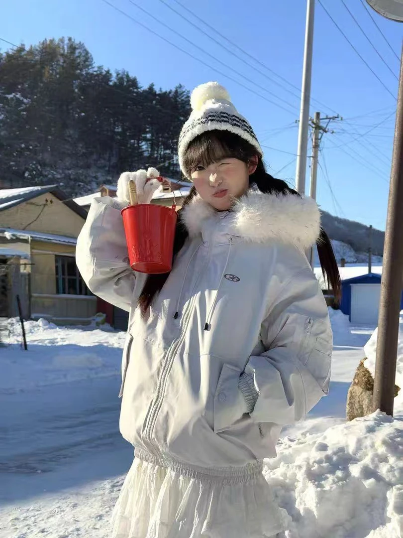 【许我耀眼露思同款】女2025冬季新款休闲加厚保暖派克服外套