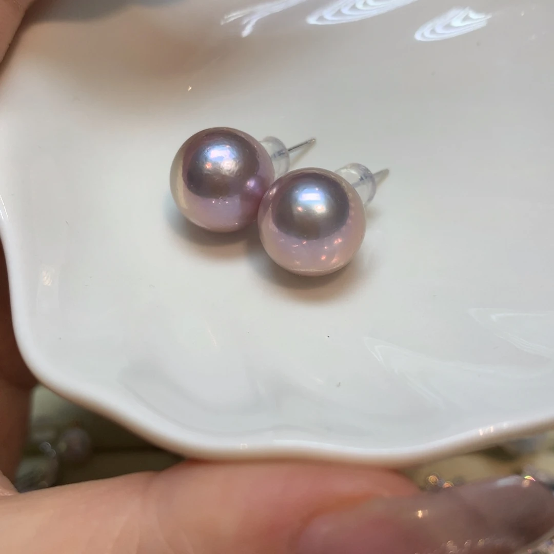 淡水珍珠耳饰银S925镶嵌
