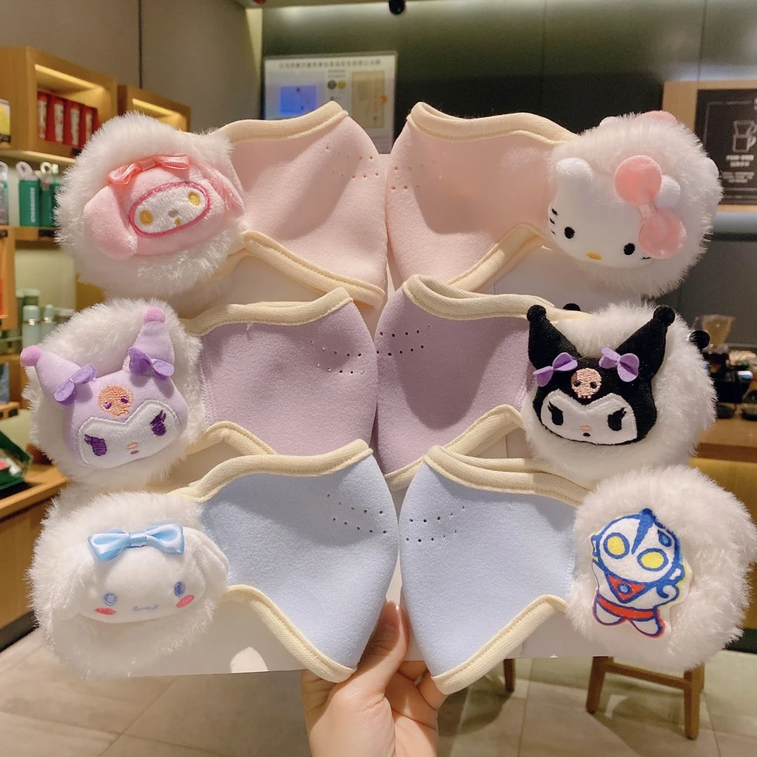 儿童口罩护耳一体保暖学生秋冬防风面罩女童防冻耳套加绒加厚罩yj