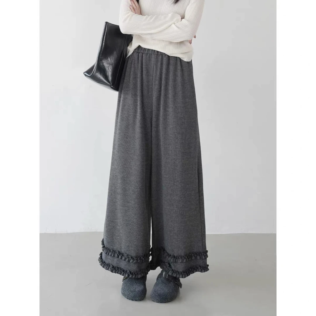 木耳花边休闲裤松紧腰（8821）