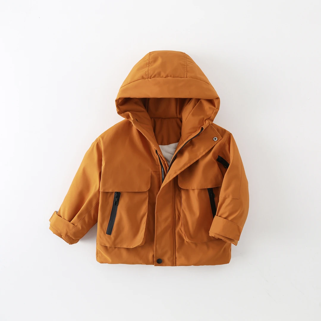 【棉服】儿童连帽外套冬季新款男童长袖洋气加绒加厚保暖上衣AW219