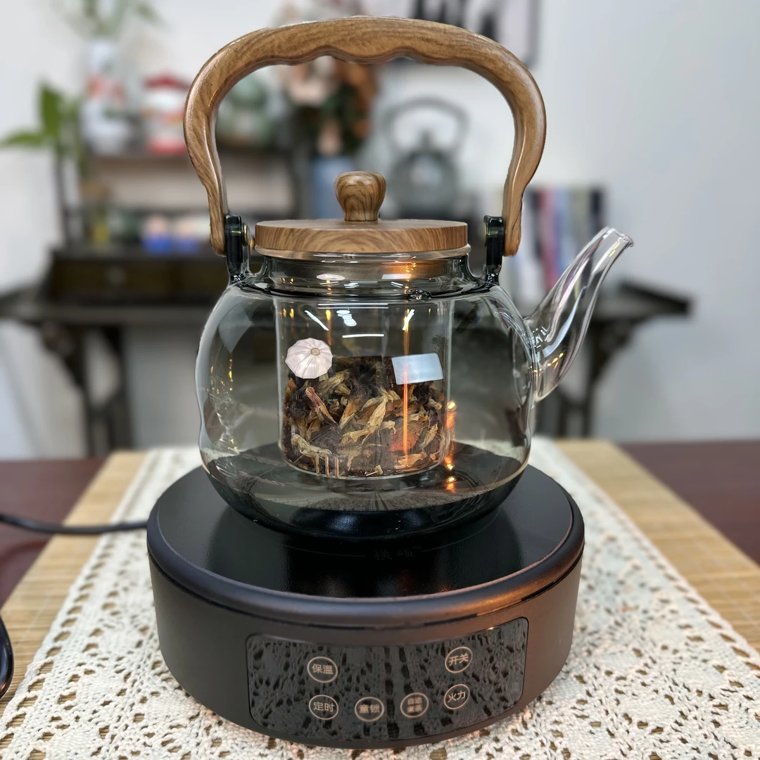 横硕黑色套组升级款1500瓦可调节功率可定时可保温带电陶炉煮茶器