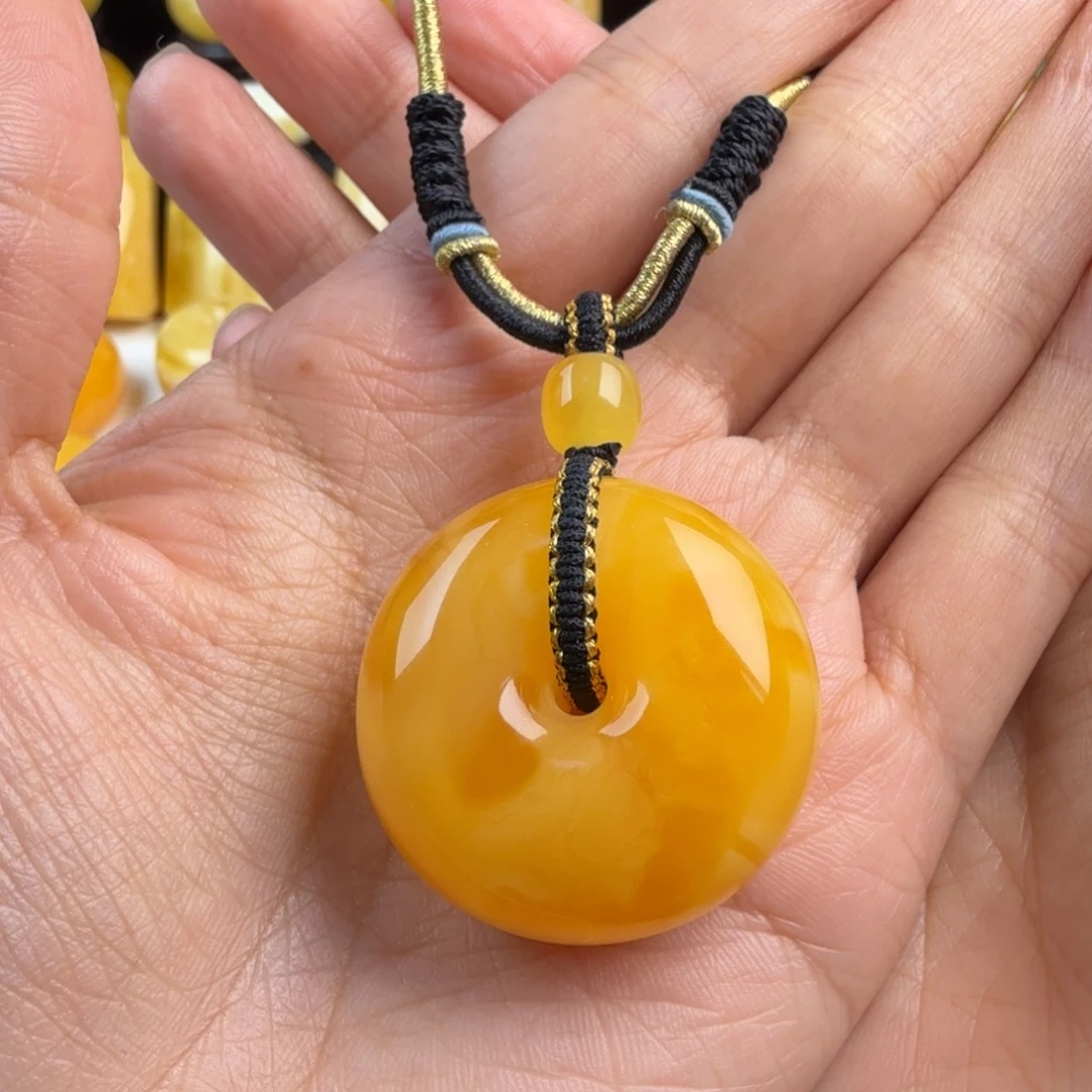 琥珀未镶嵌颈饰纯天然琥珀蜜蜡无优化