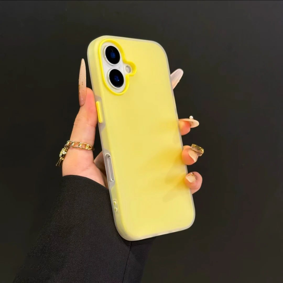 雅天立黄色肤感果冻适用iPhone16苹果15二合一华为vivo小米14oppo